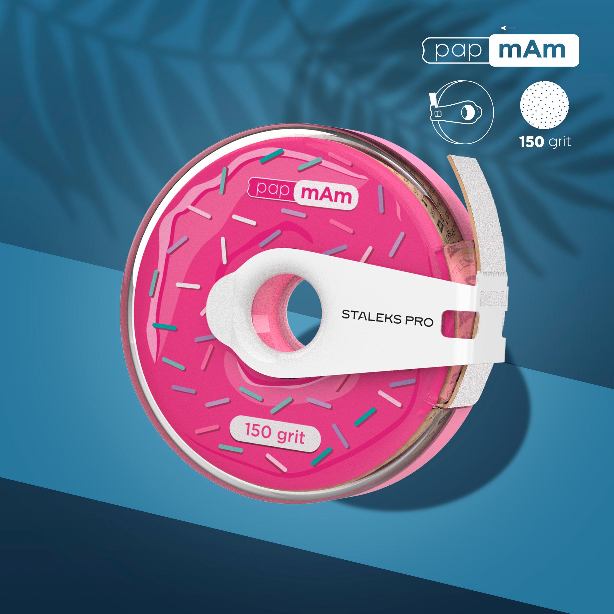 White disposable abrasive tape papmAm EXPERT in a plastic case STALEKS PRO 150 grit image 0